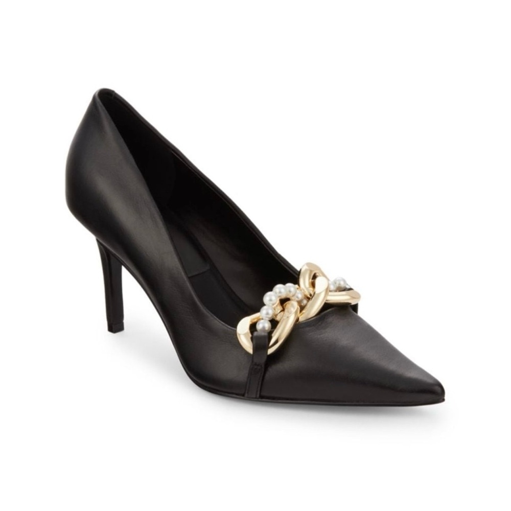 Chic Black Heels with Gold Embellishments